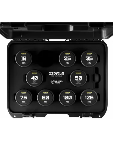 DZOFilm Vespid Prime 9-Lens Kit (16 T2.8 + 25/35/40/50/75/100/125 T2.1 + Macro 90 T2.8) PL