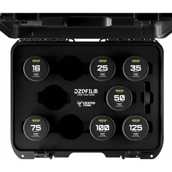 DZOFilm Vespid Prime 7-Lens Kit (16 T2.8 + 25/35/50/75/100/125 T2.1) PL
