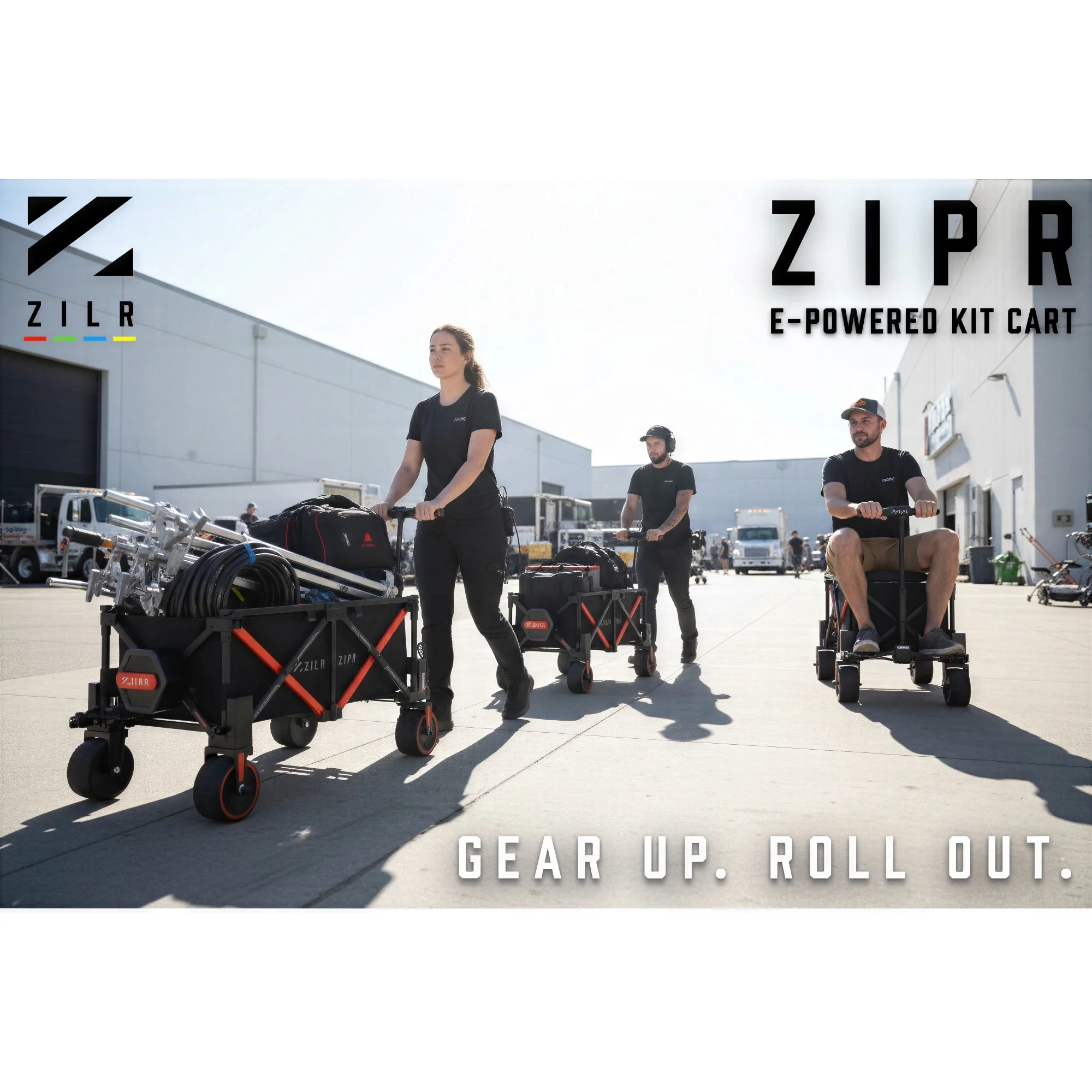 ZILR ZIPR 2WD E-Powered Audio Video Production Cart