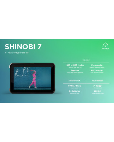 Atomos Shinobi 7 | 4K HDR Monitor 7" HDMI SDI