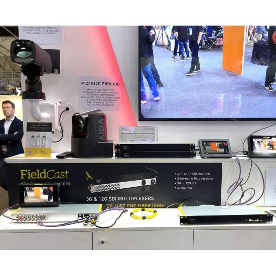 FieldCast Mux + Demux Two 12G Plus 8x 12G-SDI over One Fiber