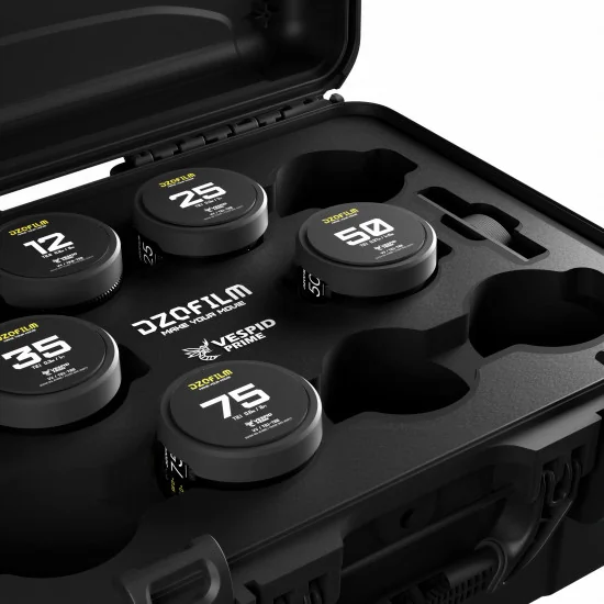DZOFilm Vespid Prime 5-Lens Kit (12mm/25mm/35mm/50mm/75mm T2.1) PL Mount + EF (VV/FF)