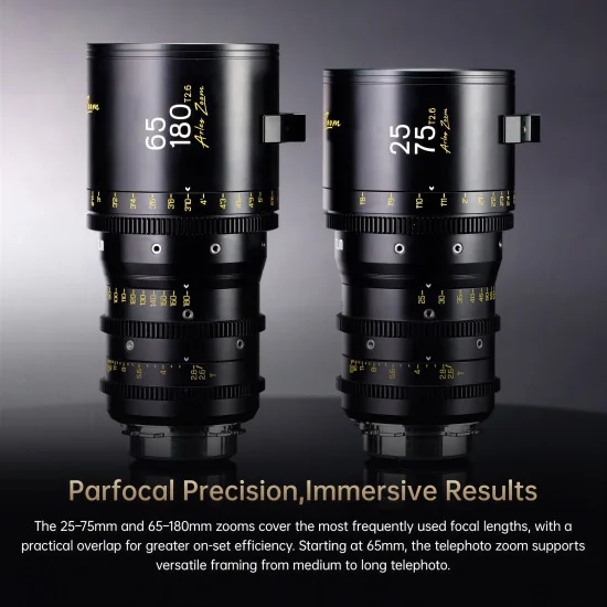 DZOFilm Arles Zoom 25-75mm & 65-180mm T2.6 FF PL Mount 2-Lens Bunle (metric)