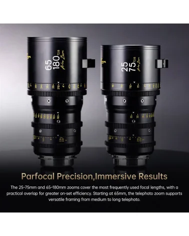 DZOFilm Arles Zoom 25-75mm & 65-180mm T2.6 FF PL Mount 2-Lens Bunle (metric)