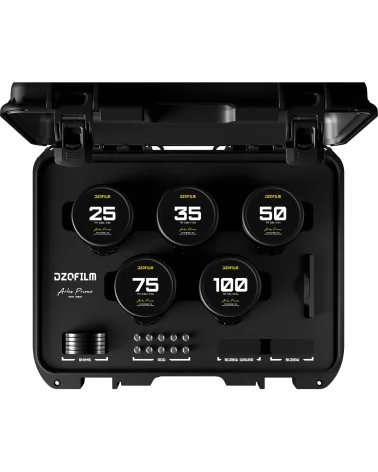 DZOFilm Arles 5-Lens Kit 25/35/50/75/100mm T1.4 FF/VV Prime Cine Lens PL Mount (metric)
