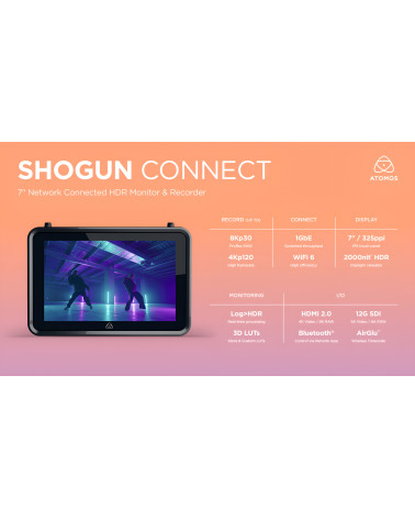 Atomos Shogun Connect | Enregistreur Moniteur 7" 8K, Encodeur streaming HDMI SDI