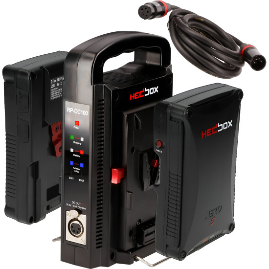 Hedbox PROBANK 2S | Kit de batteries V-Mount 2x 98Wh et Double chargeur