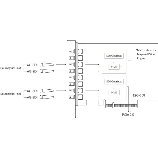 Magewell Pro Capture Dual SDI 4K Plus (11270) Carte d'acquisition vidéo