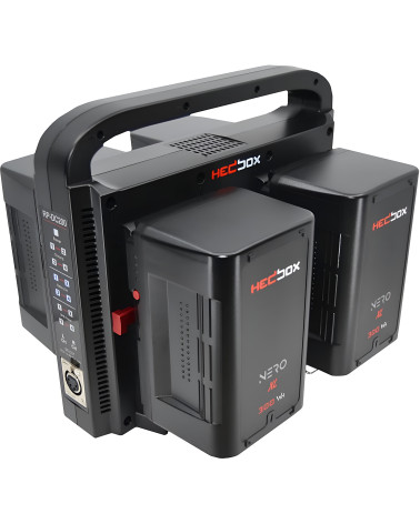 Hedbox GIGABANK | Kit de batteries V-Mount 4x 300Wh et Chargeur quad