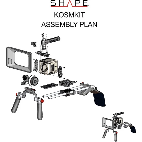 SHAPE RED KOMODO Production pack KOSMKIT | Crosse d’épaule, Matte Box et Follow Focus