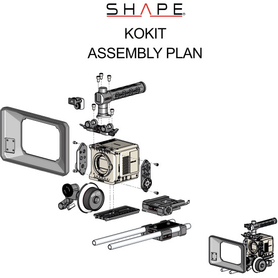 SHAPE RED KOMODO Production Pack Kit KOKIT | Plaque de base, Matte Box et Follow Focus
