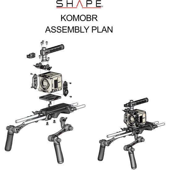 SHAPE RED KOMODO Production pack KOMOBR | Shoulder Rig & Top Handle