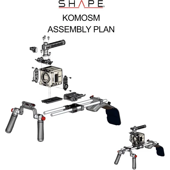 SHAPE RED KOMODO Production pack KOMOSM | Shoulder Rig & Top Handle