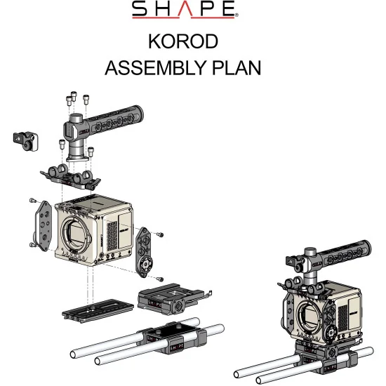 SHAPE RED KOMODO Production Pack KOROD | Baseplate, Rod System & Top Handle