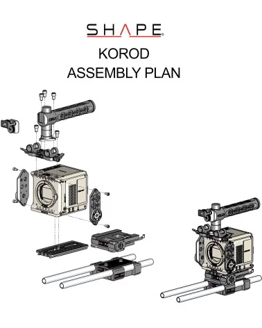 SHAPE RED KOMODO Production Pack KOROD | Baseplate, Rod System & Top Handle