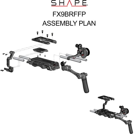 SHAPE Sony FX9 Kit FX9BRFFP | Shoulder Rig & Follow Focus