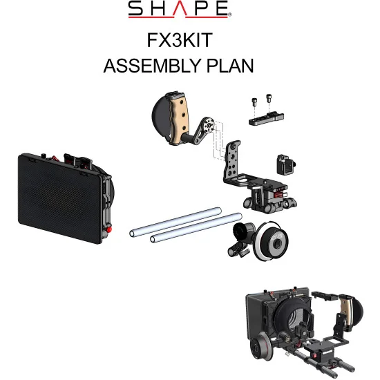 SHAPE Sony FX3, FX30 Kit FX3KIT | Plaque de base, Matte Box et Follow Focus