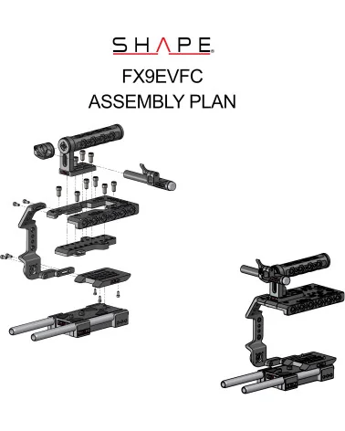 SHAPE Sony FX9 Cage Handle EVF Mount FX9EVFC | Baseplate, Rod System & Top Handle