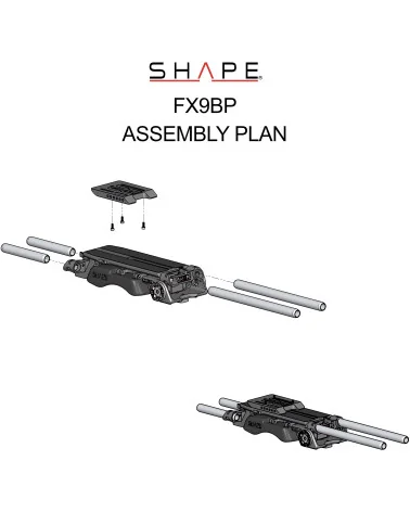 SHAPE Sony FX9 V-Lock Quick Release FX9BP | Baseplate & Rod System