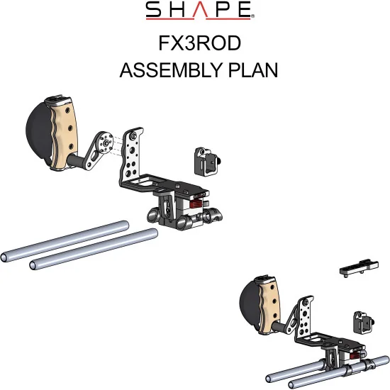 SHAPE Sony FX3, FX30 Cage 15mm LW FX3ROD | Baseplate, Rod System