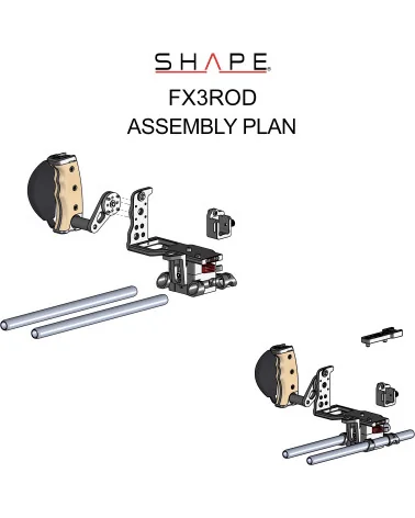 SHAPE Sony FX3, FX30 Cage 15mm LW FX3ROD | Baseplate, Rod System