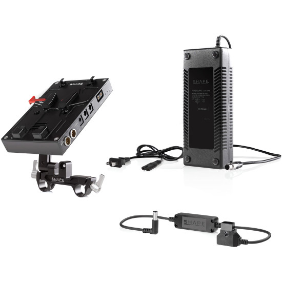 SHAPE J-Box Camera Power and Charger for Sony FX6 & FX9 BXFX9 | Pivoting V-Mount Battery Plate