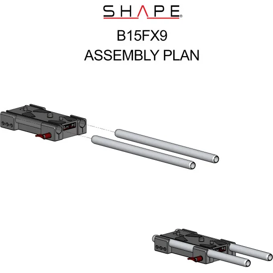 SHAPE Sony FX9 15mm Lightweight Baseplate B15FX9 | Baseplate