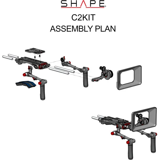 SHAPE Canon C200, C200B Kit C2KIT | Crosse d’épaule, Matte Box et Follow Focus