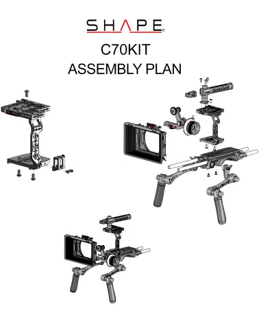 SHAPE Canon C70 Kit C70KIT | Crosse d’épaule, Matte Box et Follow Focus