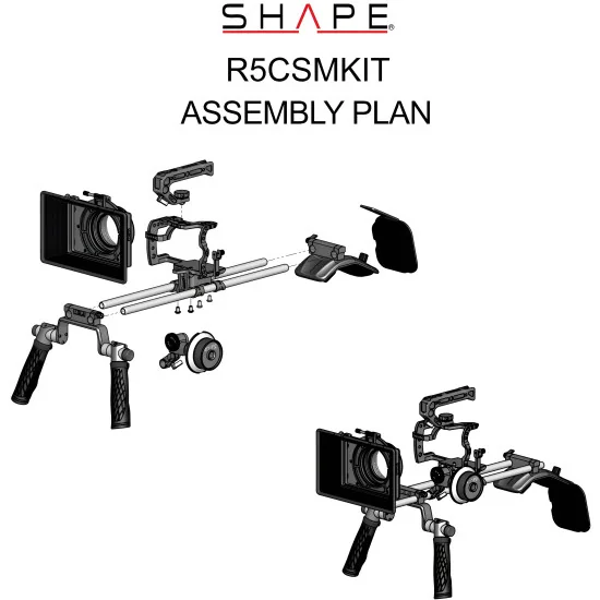 SHAPE Canon R5C, R5, R6 Shoulder Mount Kit R5CSMKIT | Crosse d’épaule, Matte Box et Follow Focus