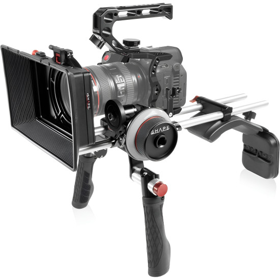 SHAPE Canon R5C, R5, R6 Shoulder Mount Kit R5CSMKIT | Shoulder Rig, Matte Box & Follow Focus