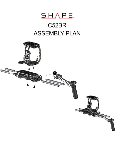 SHAPE Canon C500 Mark II, C300 Mark III Pro Shoulder Rig Kit C52BR | Crosse d’épaule