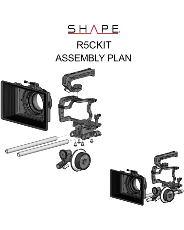 SHAPE Canon R5C, R5, R6 Cage Kit R5CKIT | Plaque de base, Matte Box et Follow Focus