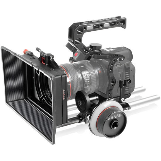 SHAPE Canon R5C, R5, R6 Cage Kit R5CKIT | Baseplate, Matte Box & Follow Focus