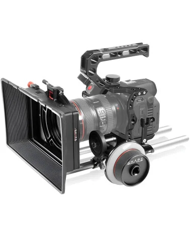 SHAPE Canon R5C, R5, R6 Cage Kit R5CKIT | Plaque de base, Matte Box et Follow Focus