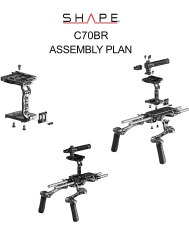 SHAPE Canon C70 Baseplate, Cage with Handles C70BR | Shoulder Rig