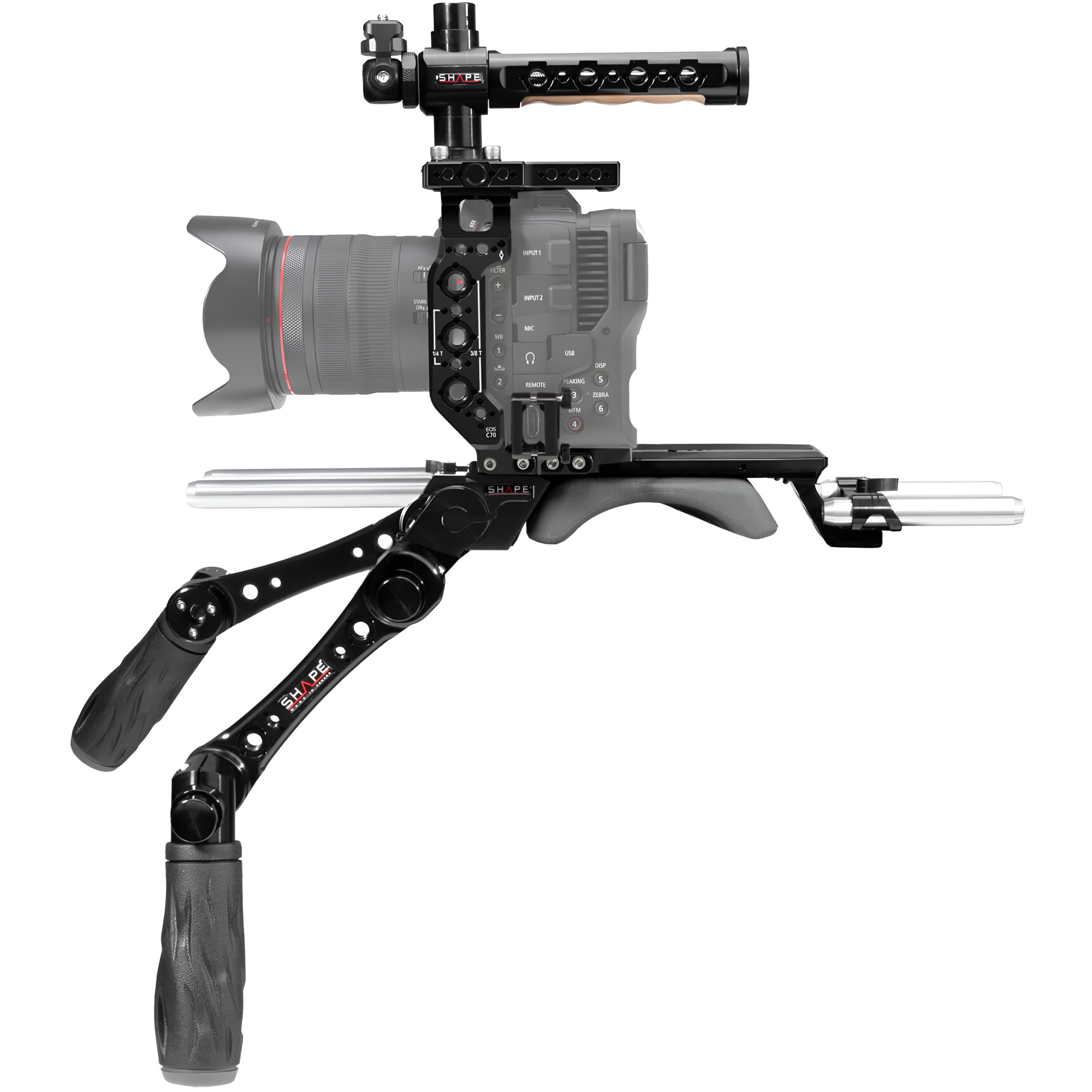 SHAPE Canon C70 Baseplate, Cage with Handles C70BR | Shoulder Rig