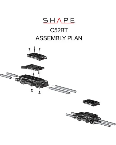 SHAPE Canon C500 Mark II, C300 Mark III Shoulder Rig Kit C52BT | Crosse d’épaule