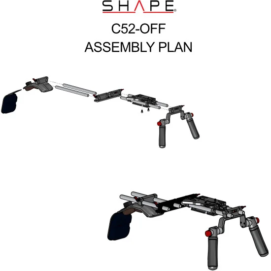 SHAPE Canon C500 Mark II, C300 Mark III Offset Rig C52-OFF | Crosse d’épaule