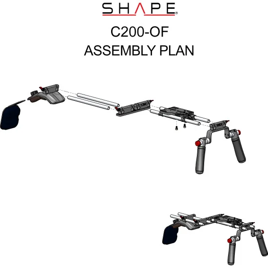 SHAPE Canon C200 & C200B Offset Rig C200-OF | Crosse d’épaule