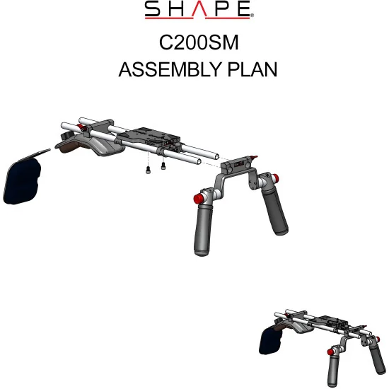 SHAPE Canon C200 & C200B Shoulder Mount C200SM | Crosse d’épaule