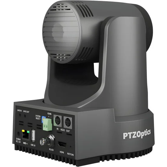 PTZOptics Move 4K 12x Zoom Grey PTZ Camera PT12X-4K-GY-G3