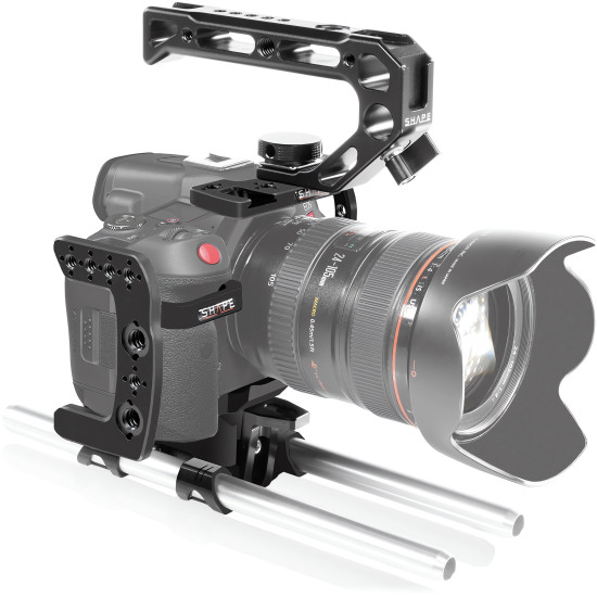 SHAPE Canon R5C, R5, R6 Cage 15mm LWS Rod R5CROD | Cage Camera & Poignée Supérieure