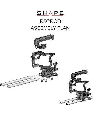 SHAPE Canon R5C, R5, R6 Cage 15mm LWS Rod R5CROD | Cage Camera & Poignée Supérieure