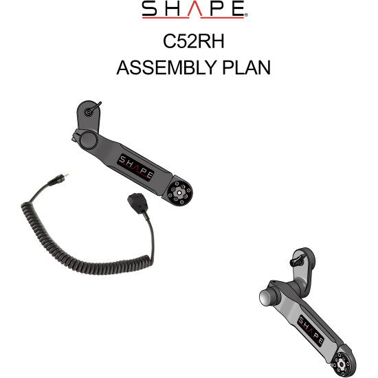 SHAPE Canon C500 Mark II, C300 Mark III Remote Extension Handle and Cable C52RH | Extension Handle