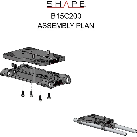 SHAPE Canon C200 & C200B 15mm Base B15C200 | Plaque de base