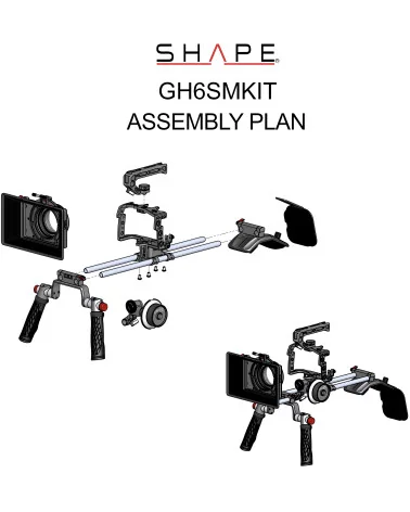 SHAPE Panasonic Lumix GH6 Shoulder Mount Kit GH6SMKIT | Shoulder Rig, Matte Box & Follow Focus