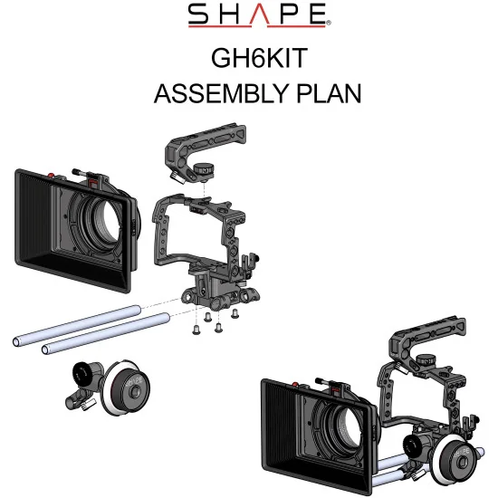 SHAPE Panasonic Lumix GH6 Cage Kit GH6KIT | Baseplate, Matte Box & Follow Focus