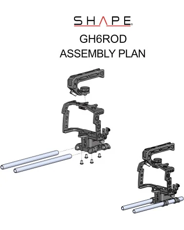 SHAPE Panasonic Lumix GH6 Cage 15mm LWS Rod GH6ROD | Camera Cage & Top Handle