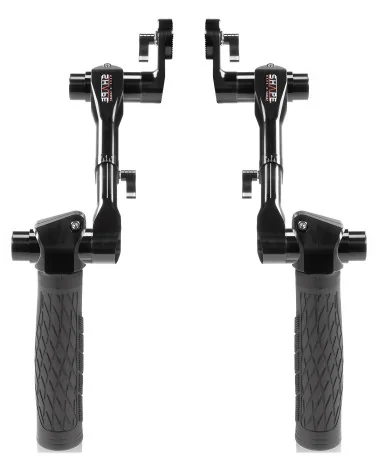 SHAPE Telescopic Black Handle Arri Rosette HAND12SHADOW | Pair of handgrips